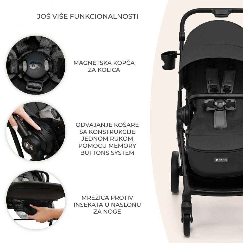 Kinderkraft dječja kolica Yoxi 2u1, Mystic Green