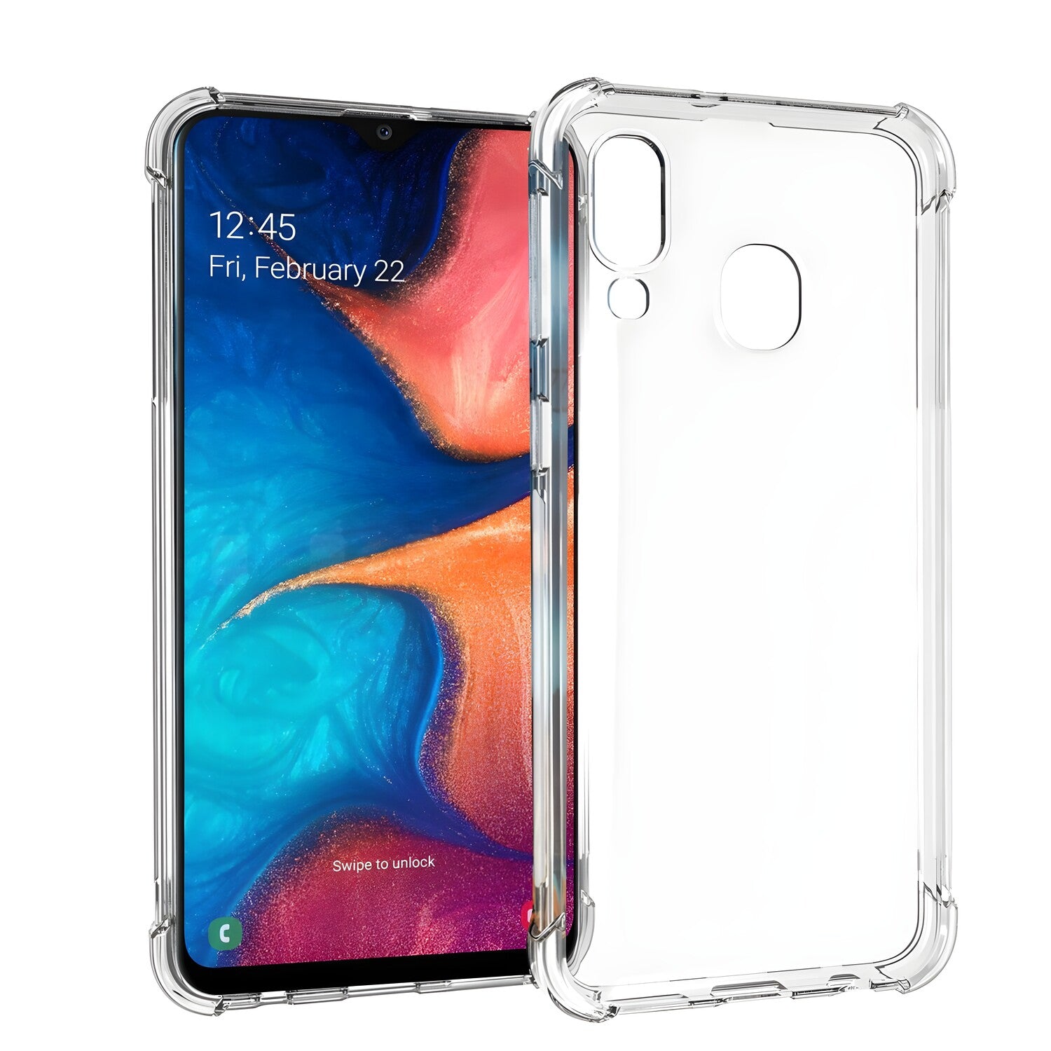 Silikonska futrola s ojačanim rubovima za Samsung Galaxy A20s - Prozirna KP23593