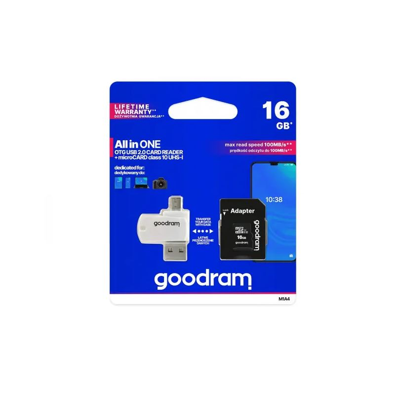 Goodram M1A4 All in One 16 GB MicroSDHC UHS-I 10.razred