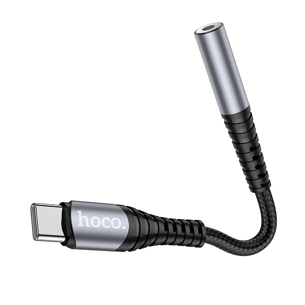 Hoco LS33 AUX priključak 3,5 mm na USB C adapter sivi