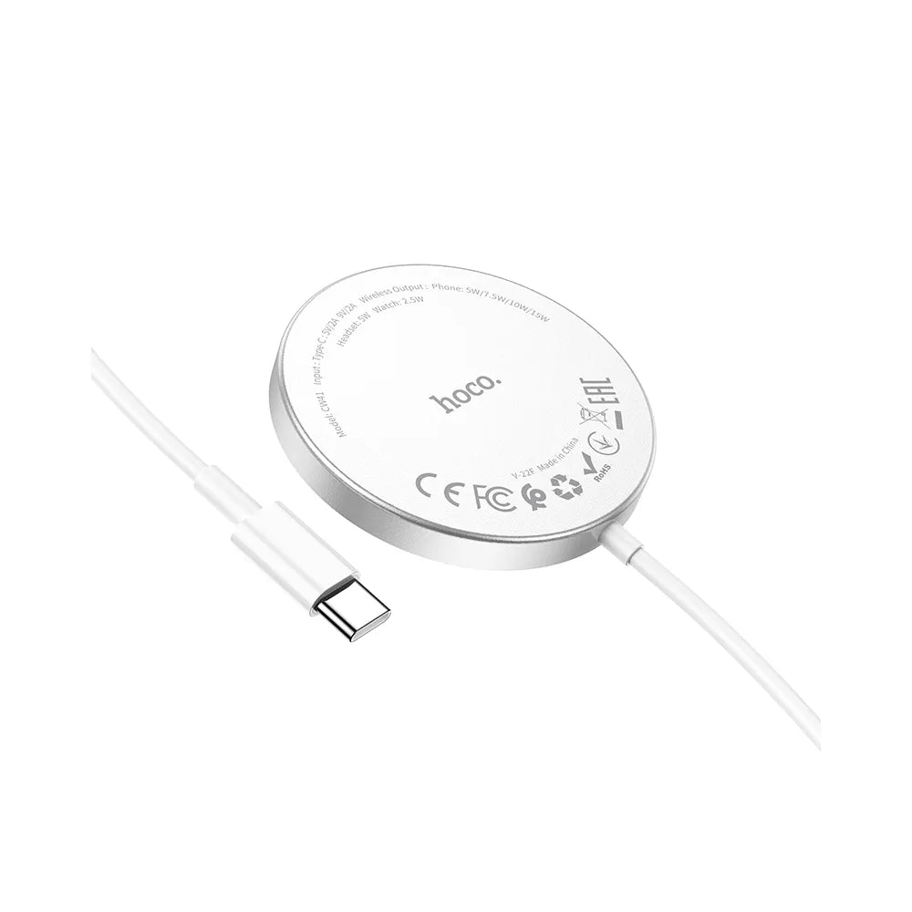 HOCO 3u1 15W induktivni punjač kompatibilan s MagSafe Delight CW41 bijeli