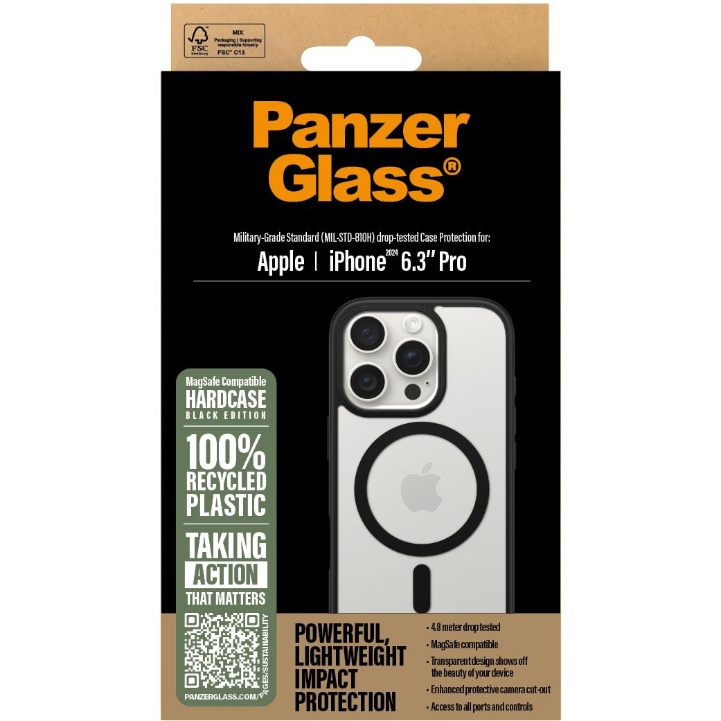 PanzerGlass PG HardC Blk MagS iPhone 16 6.3Inch Pro maska za mobitel Poklopac Prozirno