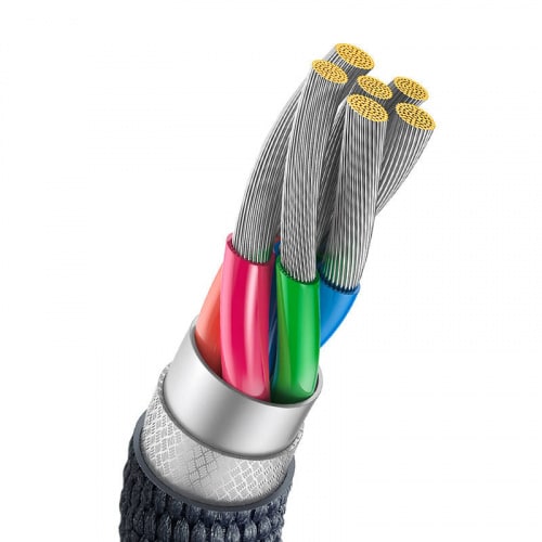 BASEUS CRYSTAL KABEL USB NA USB-C, 100W, 1.2M (CRNI)