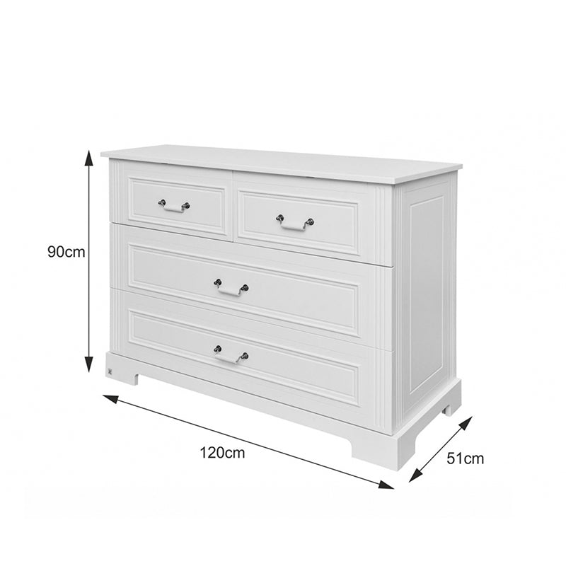 Bellamy Ines komoda s 4 ladice, ivory