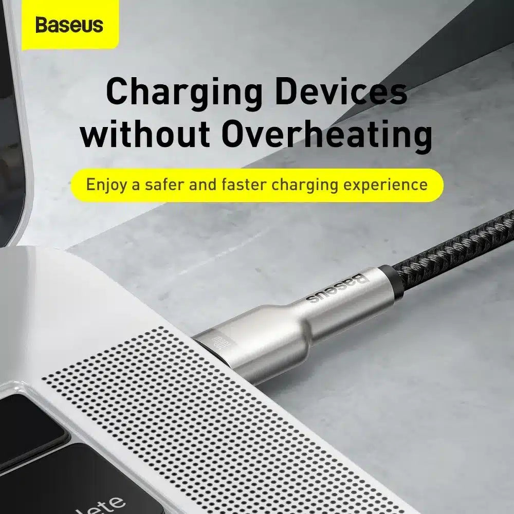 BASEUS kabel tipa C do tipa C PD100W Power Delivery Cafule metalni kabel 1 metar crni