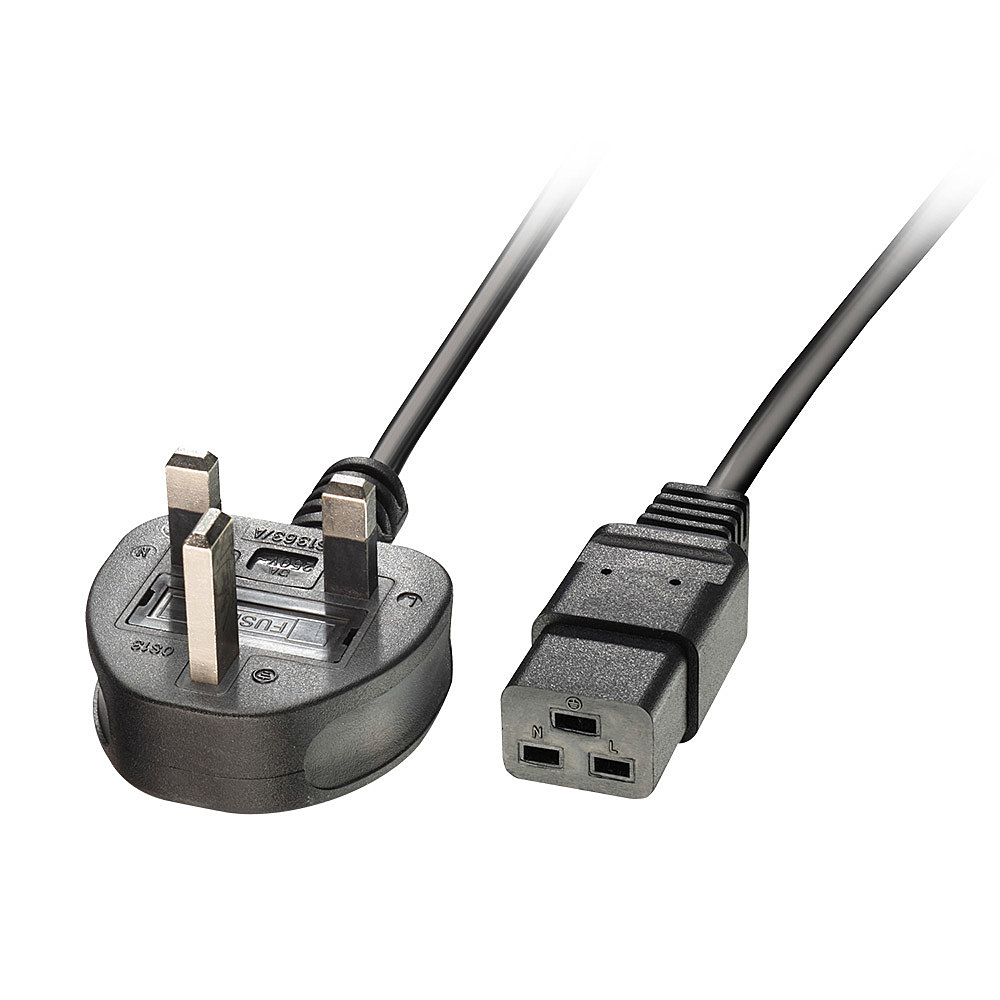 Lindy 30459 strujni kabel Crno 2 m Utikač tipa G C19 spoj