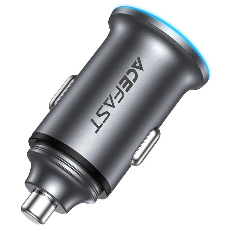 Auto punjač Acefast 65W 3.25A 1 X USB-A - 1 x USB-C sivi