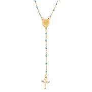 Ogrlica Classical Cross - Zlatna / Tirkizna KP29910