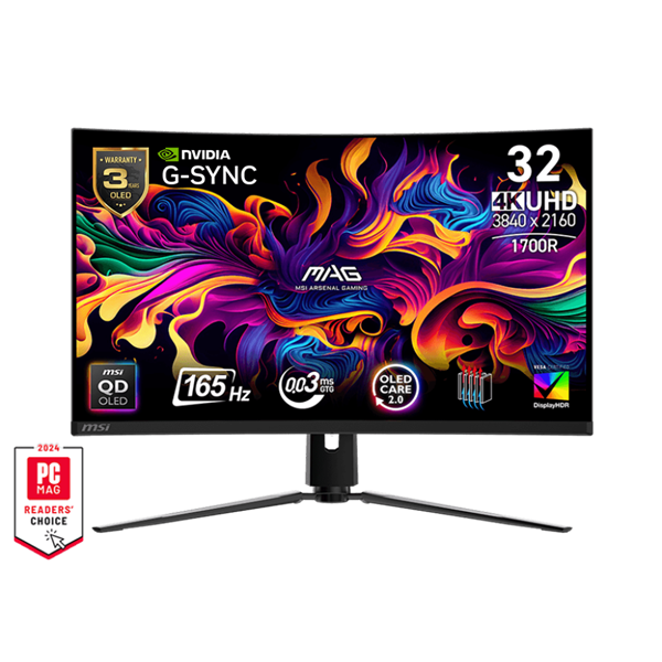 MSI MAG 321CUP QD-OLED računalni monitor 80 cm (31.5") 3840 x 2160 pikseli 4K Ultra HD Crno