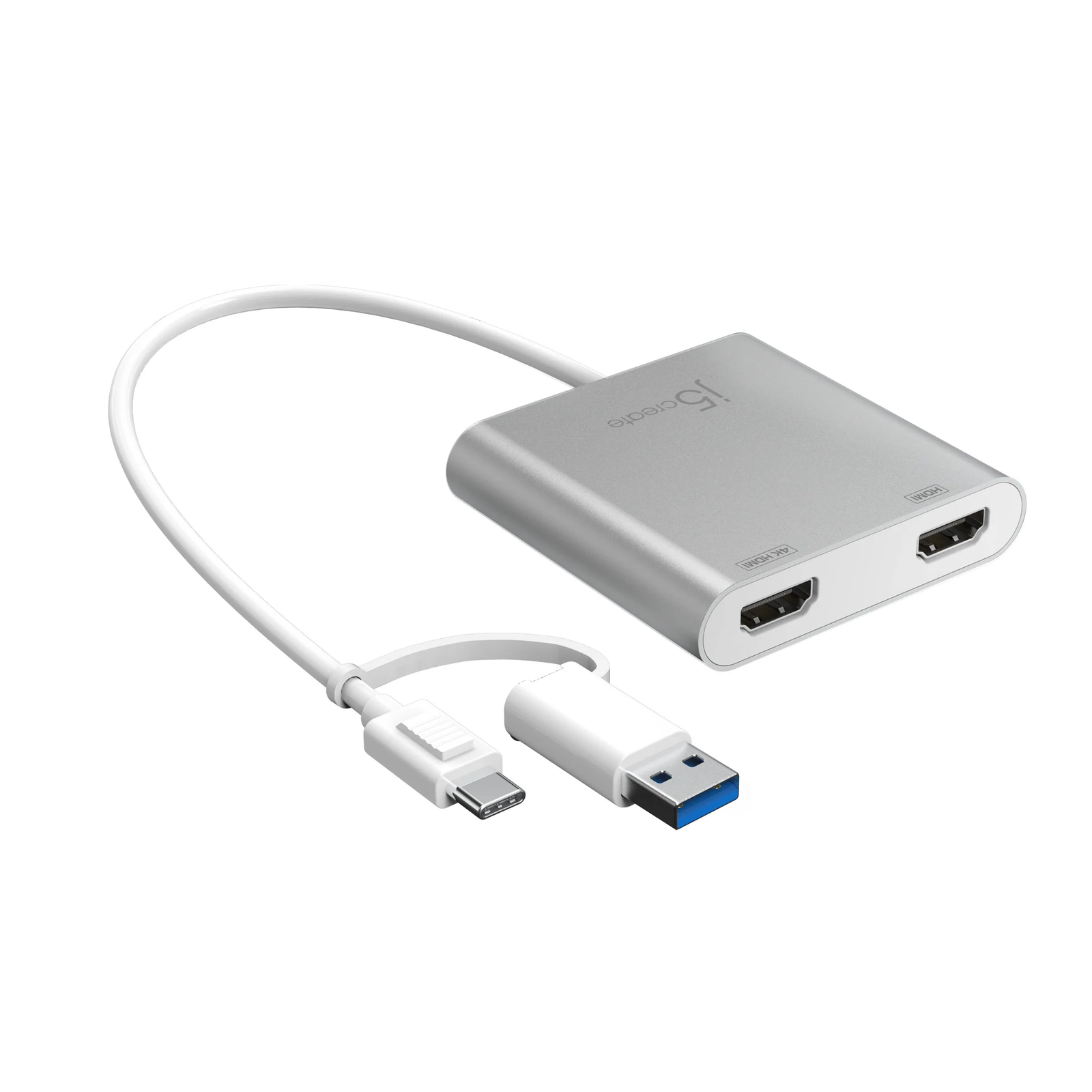 j5create JCA365 USB grafički prilagodnik 3840 x 2160 pikseli Srebro