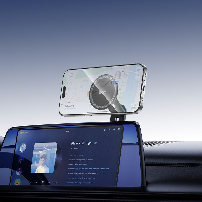 Hoco H93 magnetski držač za telefon za stražnja stranu zaslona prijenosnog računala ili zasloni automobila - crni
