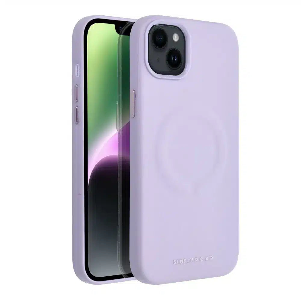 Roar kožna Mag Case maska kompatibilna s MagSafeom - za iPhone 14 Plus ljubičasta