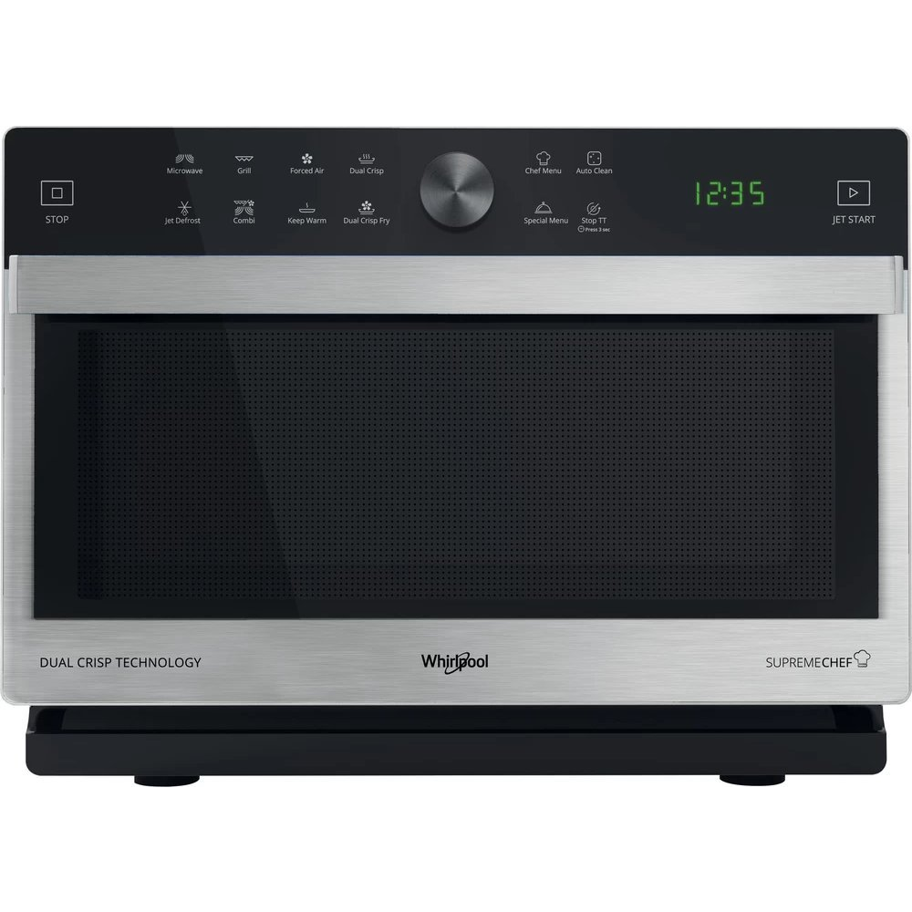 Whirlpool MWSC 833 SX Crno, Nehrđajući čelik Kombi mikrovalne Radna ploča 33 L 900 W