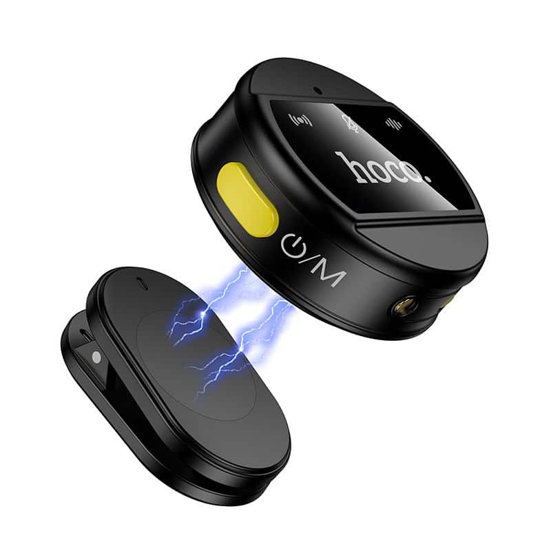 Hoco L22 bežični Lavalier mikrofon 2 u 1 sa ENC tehnologijom sa Lightning / USB C priključcima - crni