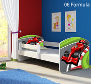 Dječji krevet ACMA s motivom, bočna bijela 160x80 cm 06 Formula 1