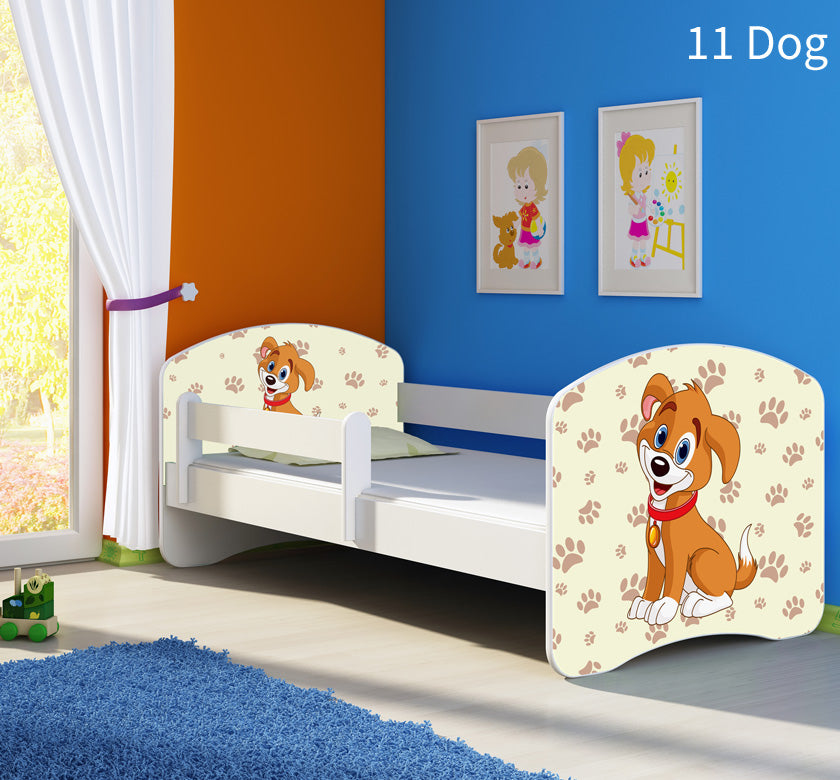 Dječji krevet ACMA s motivom, bočna bijela 160x80 cm 11 Dog