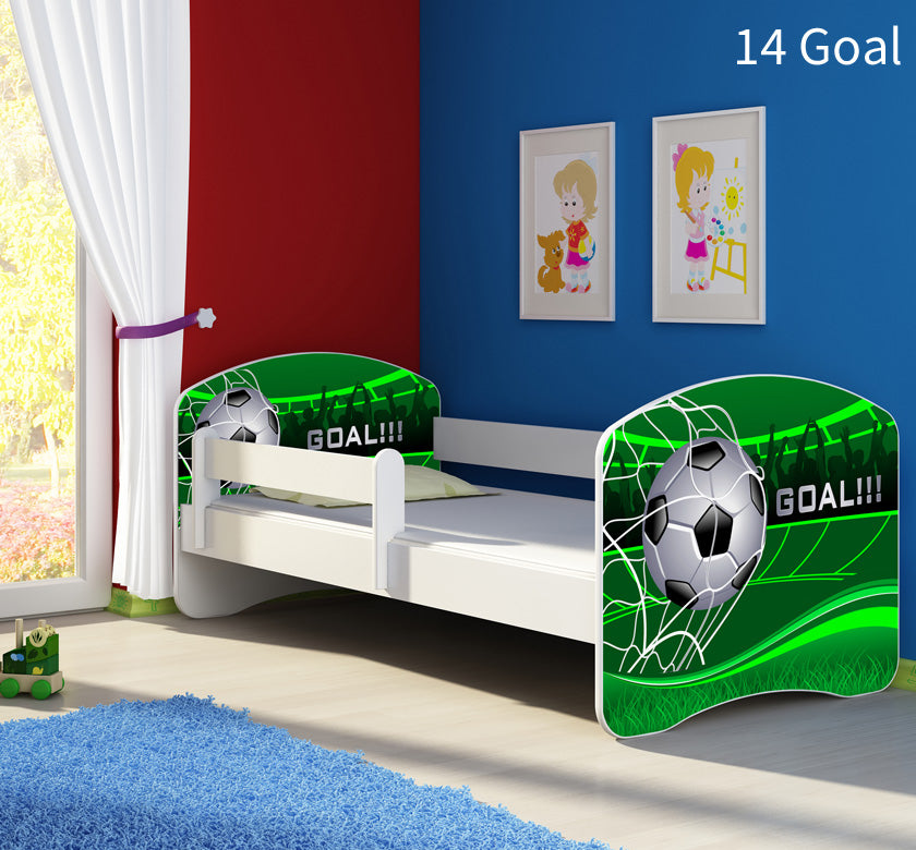 Dječji krevet ACMA s motivom, bočna bijela 160x80 cm 14 Goal