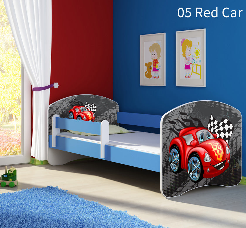 Dječji krevet ACMA s motivom, bočna plava 180x80 cm 05 Red Car