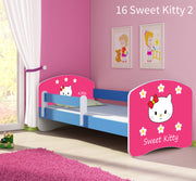 Dječji krevet ACMA s motivom, bočna plava 180x80 cm 16 Sweet Kitty 2