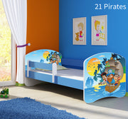 Dječji krevet ACMA s motivom, bočna plava 180x80 cm 21 Pirates