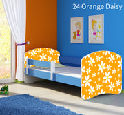Dječji krevet ACMA s motivom, bočna plava 160x80 cm 24 Orange Daisy