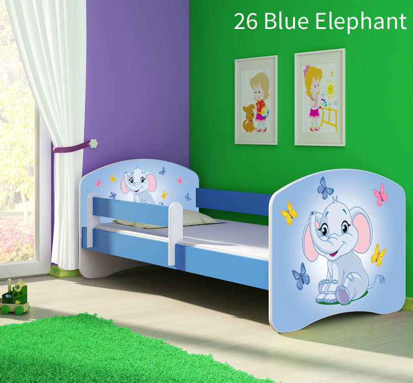 Dječji krevet ACMA s motivom, bočna plava 180x80 cm 26 Blue Elephant