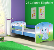 Dječji krevet ACMA s motivom, bočna plava 160x80 cm 27 Colored Elephant