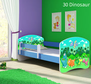 Dječji krevet ACMA s motivom, bočna plava 180x80 cm 30 Dinosaurs