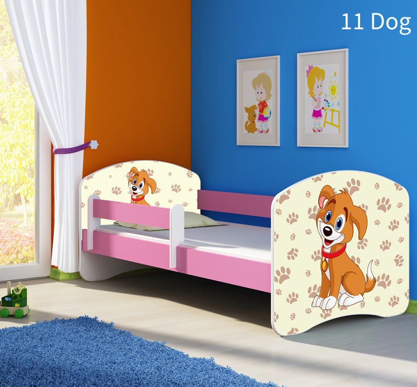Dječji krevet ACMA s motivom, bočna roza 180x80 cm 11 Dog