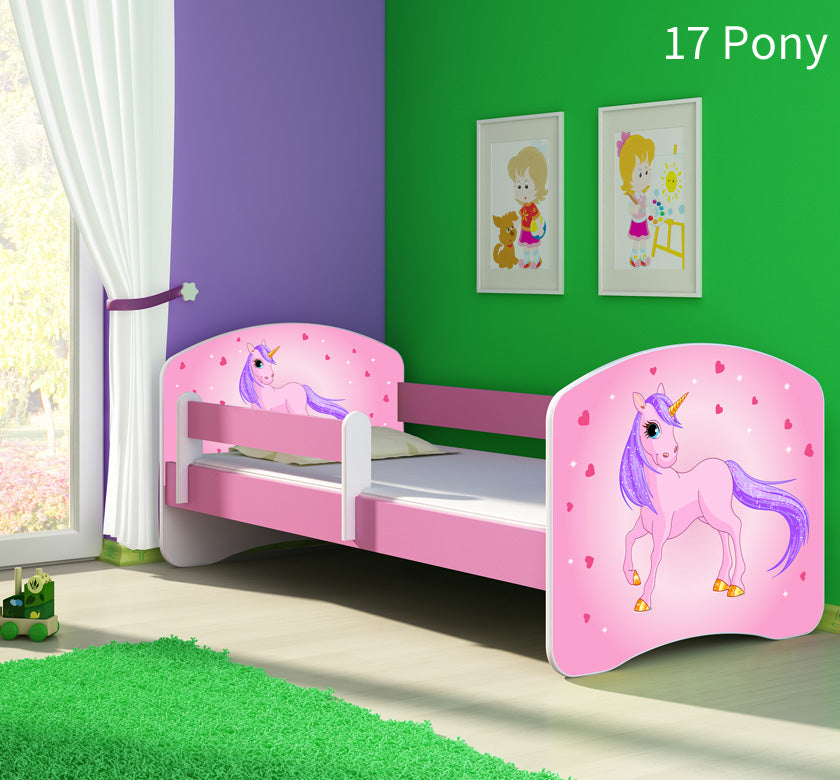 Dječji krevet ACMA s motivom, bočna roza 180x80 cm 17 Pony