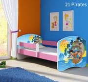 Dječji krevet ACMA s motivom, bočna roza 160x80 cm 21 Pirates
