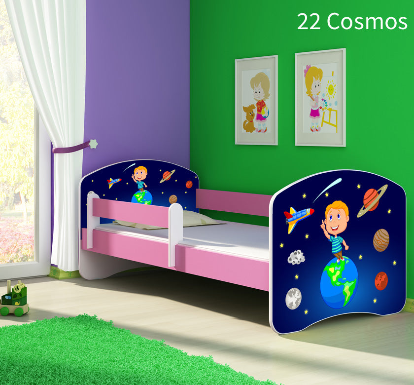 Dječji krevet ACMA s motivom, bočna roza 180x80 cm 22 Cosmos