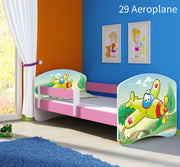 Dječji krevet ACMA s motivom, bočna roza 180x80 cm 29 Aeroplane