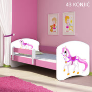 Dječji krevet ACMA s motivom, bočna roza 180x80 cm 43 Konjić