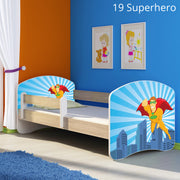 Dječji krevet ACMA s motivom, bočna sonoma 180x80 cm 19 Superhero