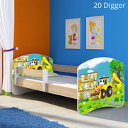 Dječji krevet ACMA s motivom, bočna sonoma 180x80 cm 20 Digger