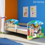 Dječji krevet ACMA s motivom, bočna sonoma 180x80 cm 34 Farm