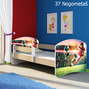 Dječji krevet ACMA s motivom, bočna sonoma 160x80 cm 37 Nogometaš