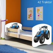 Dječji krevet ACMA s motivom, bočna sonoma 180x80 cm 42 Traktor