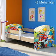 Dječji krevet ACMA s motivom, bočna sonoma 160x80 cm 45 Mehaničar