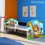 Dječji krevet ACMA s motivom, bočna wenge 140x70 cm 02 Animals