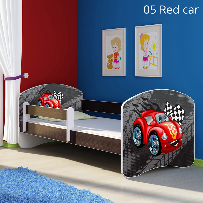 Dječji krevet ACMA s motivom, bočna wenge 180x80 cm 05 Red Car