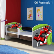 Dječji krevet ACMA s motivom, bočna wenge 180x80 cm 06 Formula 1