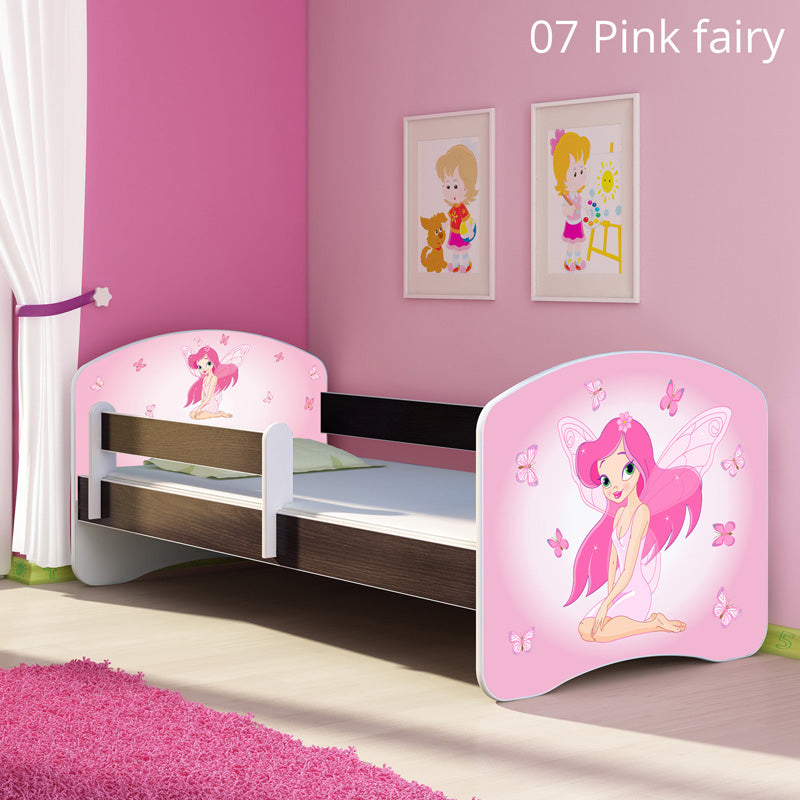 Dječji krevet ACMA s motivom, bočna wenge 180x80 cm 07 Pink Fairy