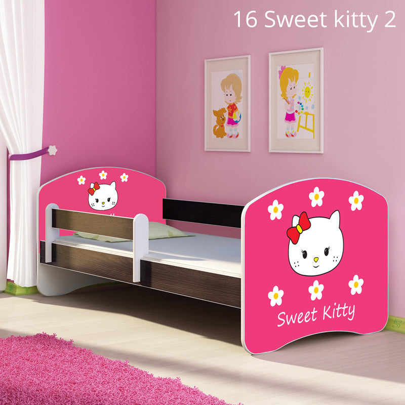 Dječji krevet ACMA s motivom, bočna wenge 180x80 cm 16 Sweet Kitty 2