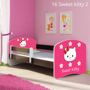 Dječji krevet ACMA s motivom, bočna wenge 160x80 cm 16 Sweet Kitty 2