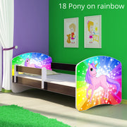 Dječji krevet ACMA s motivom, bočna wenge 160x80 cm 18 Pony on a rainbow