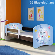 Dječji krevet ACMA s motivom, bočna wenge 160x80 cm 26 Blue Elephant