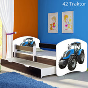 Dječji krevet ACMA s motivom, bočna wenge + ladica 160x80 cm 42 Traktor