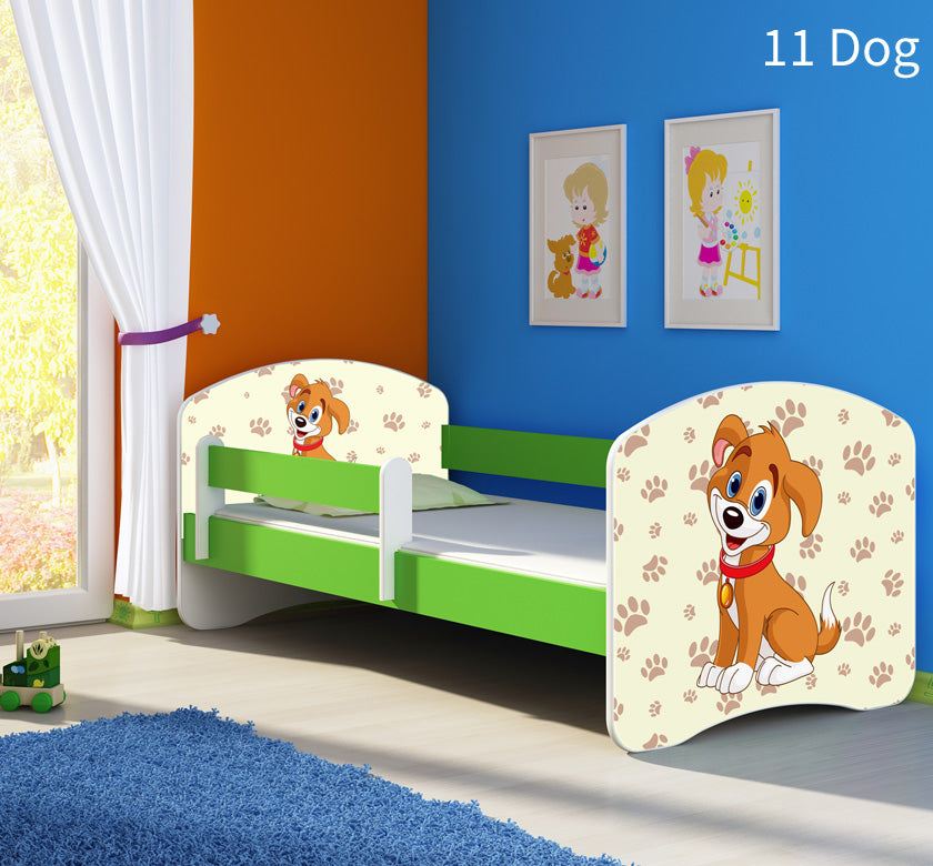 Dječji krevet ACMA s motivom, bočna zelena 180x80 cm 11 Dog